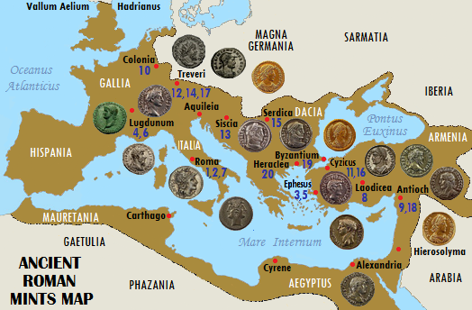 Roman Map of Mints